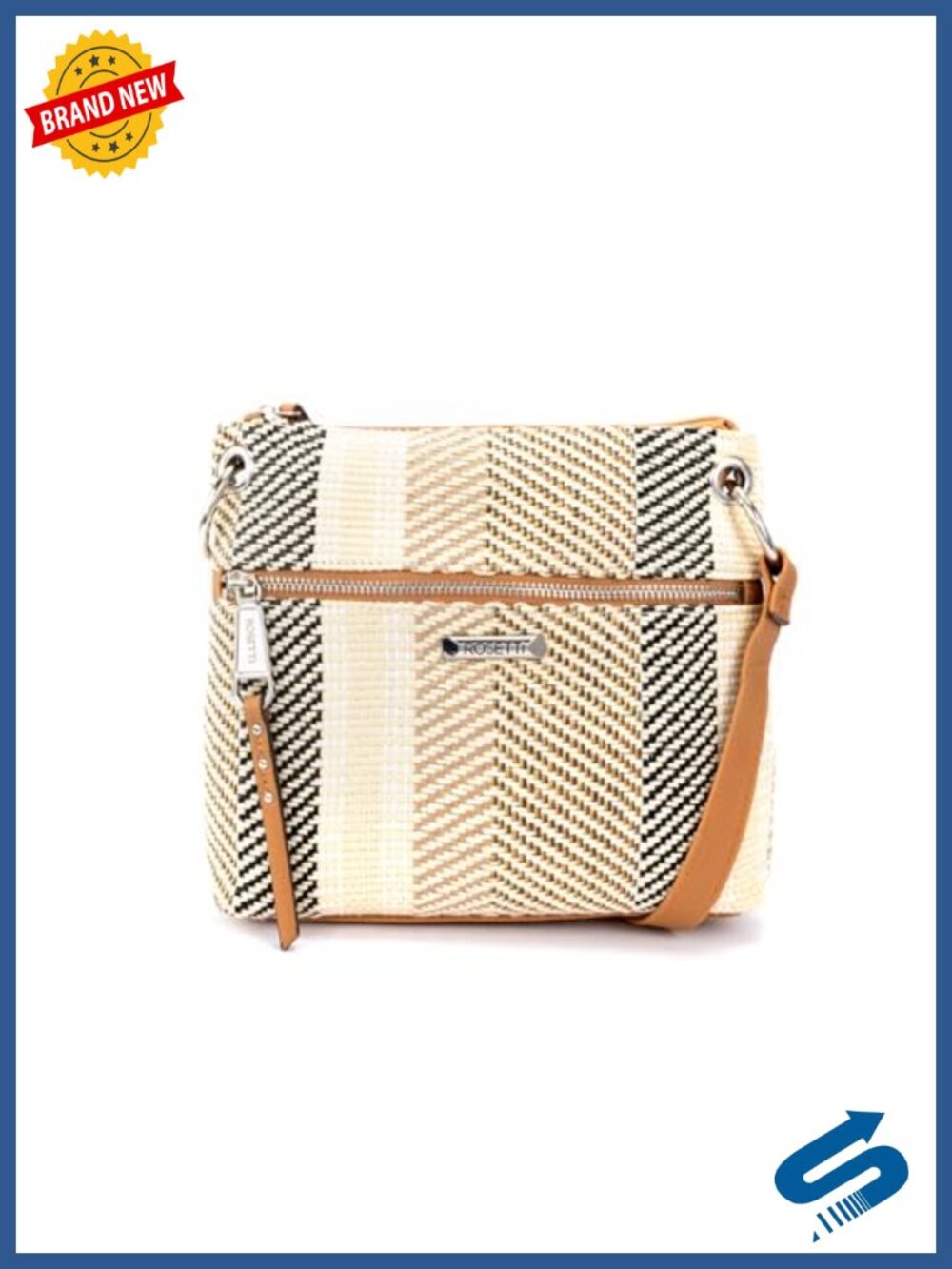 Mini Crossbody Bag with Adjustable Strap, Zipper Closure, Vegan Faux Leather